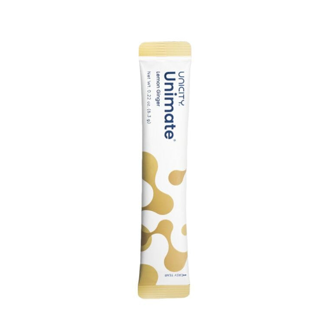 Unicity Unimate Lemon Ginger Yerba Mate Drink Mix – Natural Energy Focus Support Supplement 30 Stick Packs USA