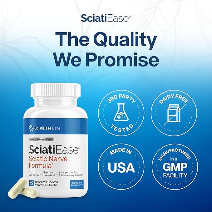 Sciati Ease Sciatic Nerve Formula – Nerve Health & Sciatica Support Supplement (120 Capsules)