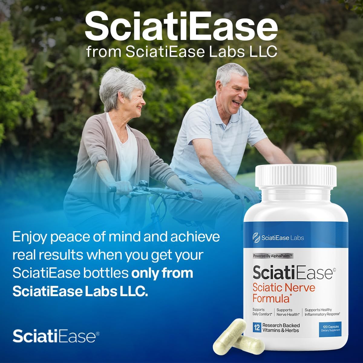 Sciati Ease Sciatic Nerve Formula – Nerve Health & Sciatica Support Supplement (120 Capsules)