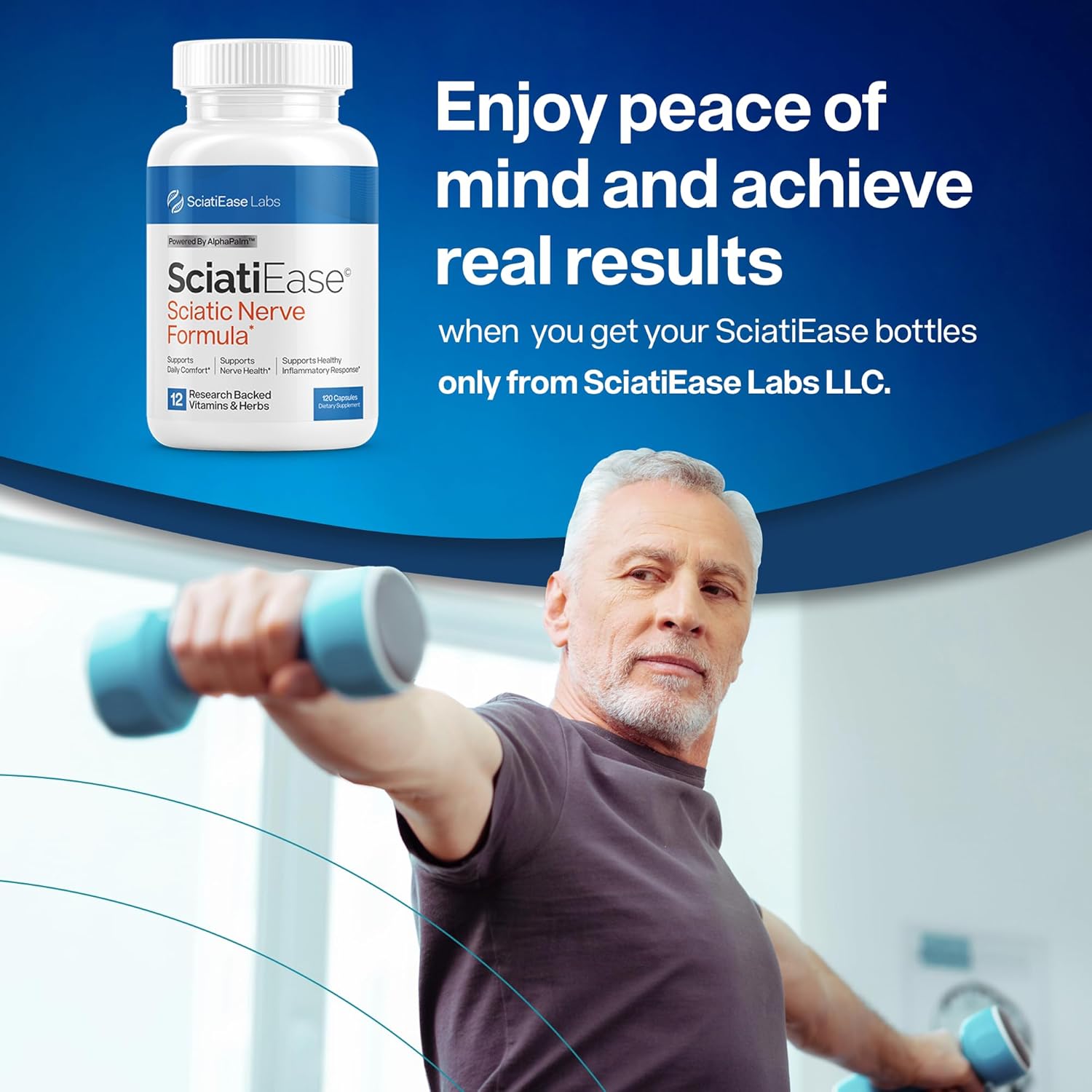Sciati Ease Sciatic Nerve Formula – Nerve Health & Sciatica Support Supplement (120 Capsules)
