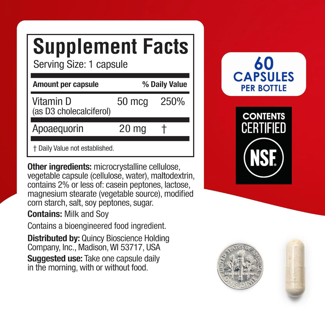 Prevagen Extra Strength 20mg – Apoaequorin Brain Support Capsules (60 Count)