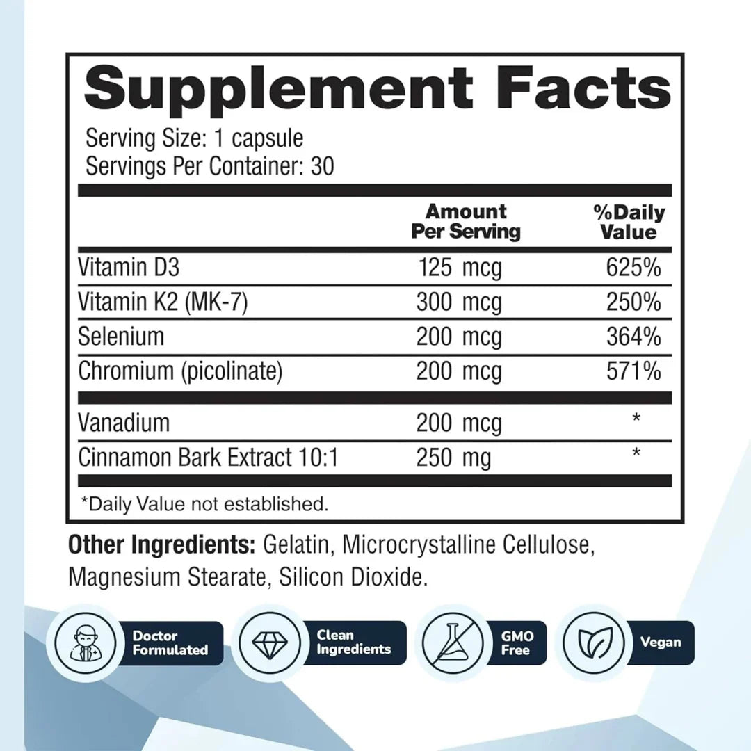 CINNACHROMA Blood Glucose Support – Cinnamon Extract Metabolic Supplement