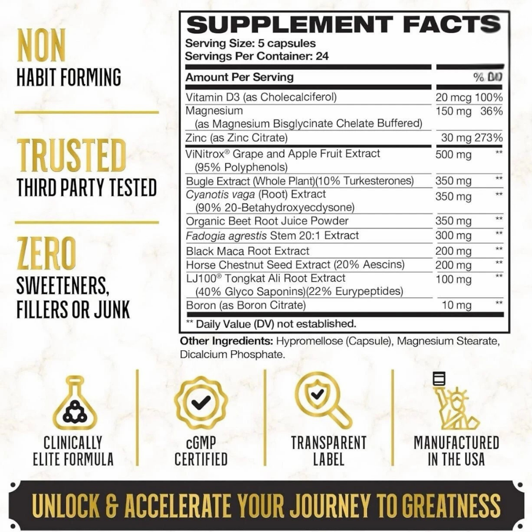 Top Shelf Grind King Maker – Muscle Growth & Strength Support Supplement (120 Capsules)