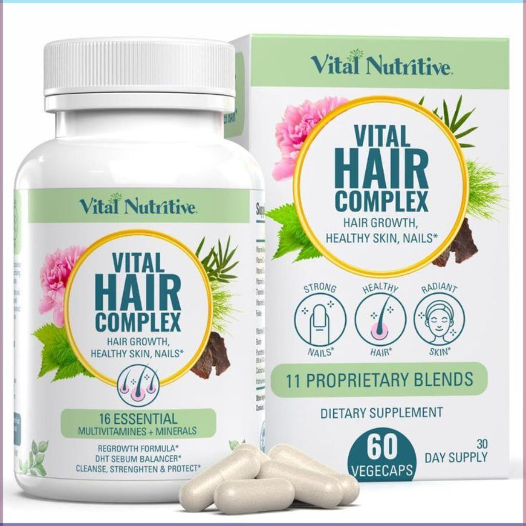 Vital Hair Complex Women’s Hair Growth Supplement – Biotin Formula for Thicker, Stronger Hair (60 Capsules)