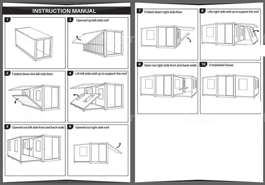 2 Bedroom 40FT Foldable Expandable Container Home | Modern Tiny House Prefab Home with Bathroom & Kitchen